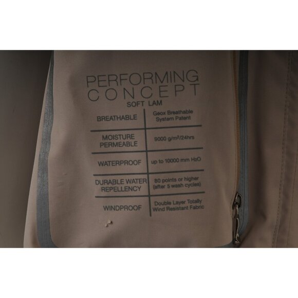 Geox Womens Rainproof Parka US 10 Beige Nylon Windproof Waterproof Ski Jacket - Picture 16 of 16